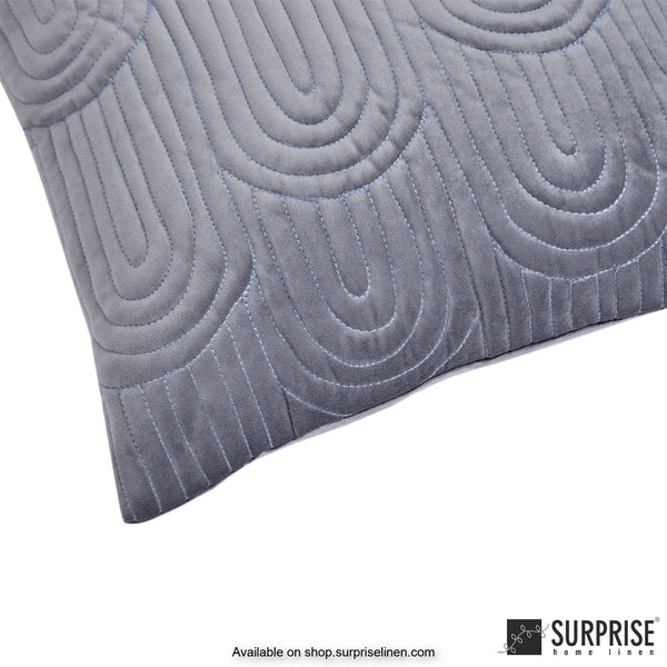 Surprise Home - Velvet Art Deco  40 x 40 cms Designer Cushion Cover (Dark Grey)