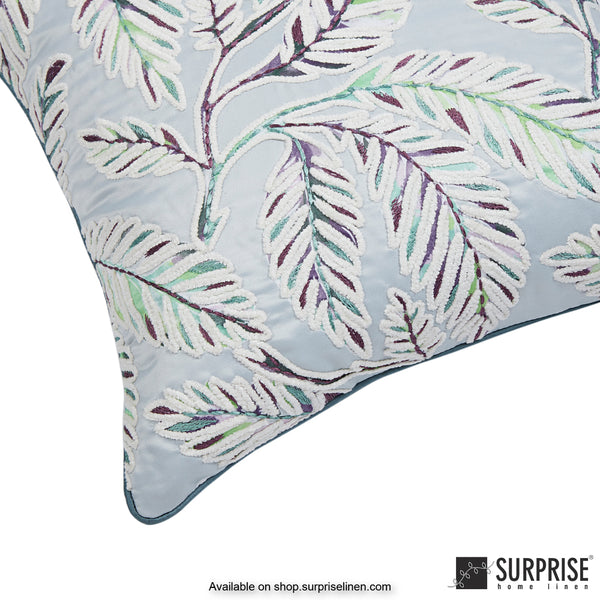 Surprise Home - Summer Leaf 40 x 40 cms Designer Cushion Cover (Grey)
