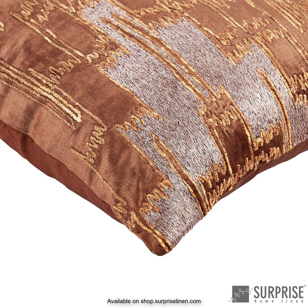 Surprise Home - Velvet Manhattan Cushion Cover (Brown)