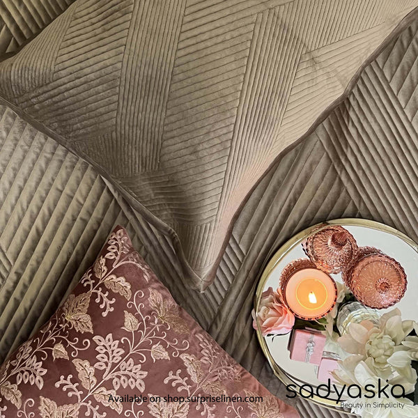 Sadyaska - Velvet Collection Regal Bed Cover Set (Rose Gold)