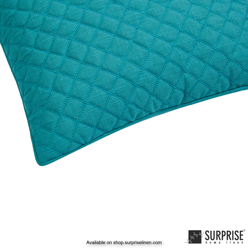Surprise Home - Rhombus Grid 40 x 40 cms Designer Cushion Cover (Blue)