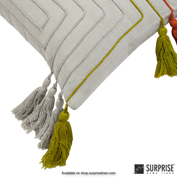 Surprise Home - Bohemian Tassles 45 x 45 cms Designer Cushion Cover (Green)