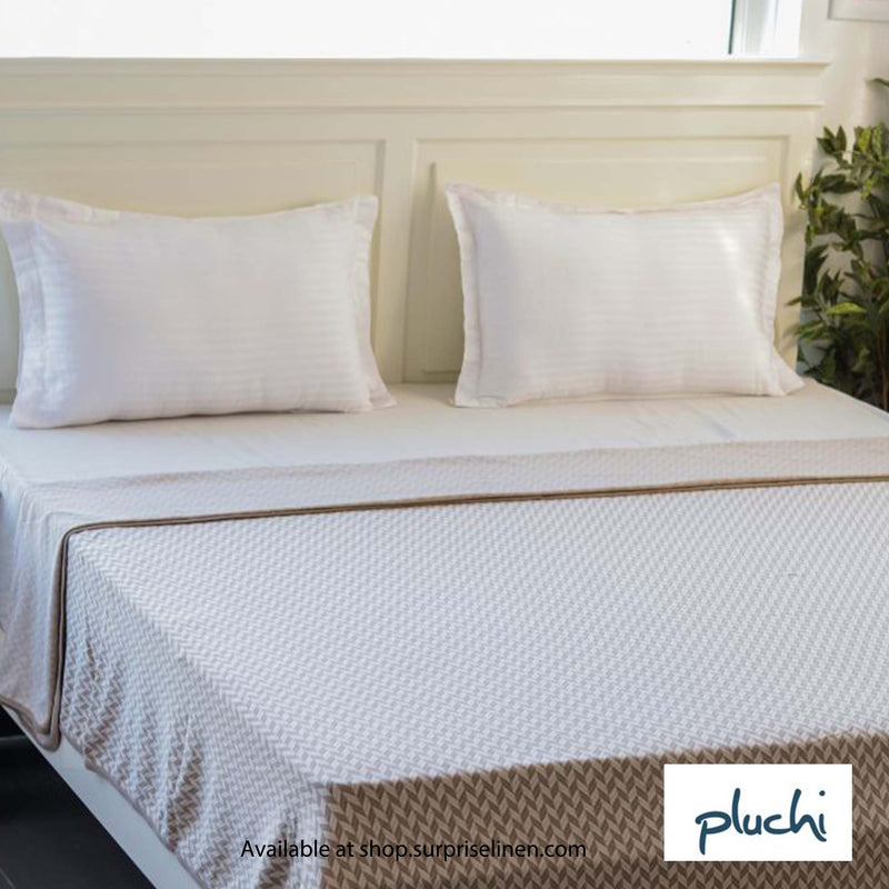 Pluchi - Eleanor Eleanor Double Cotton Knitted Ac Blanket for Round the Year Use (Stone)