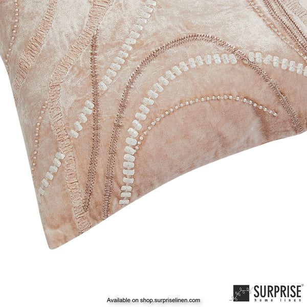 Surprise Home - Velvet Doodles 40 x 40 cms Designer Cushion Cover (Peach)