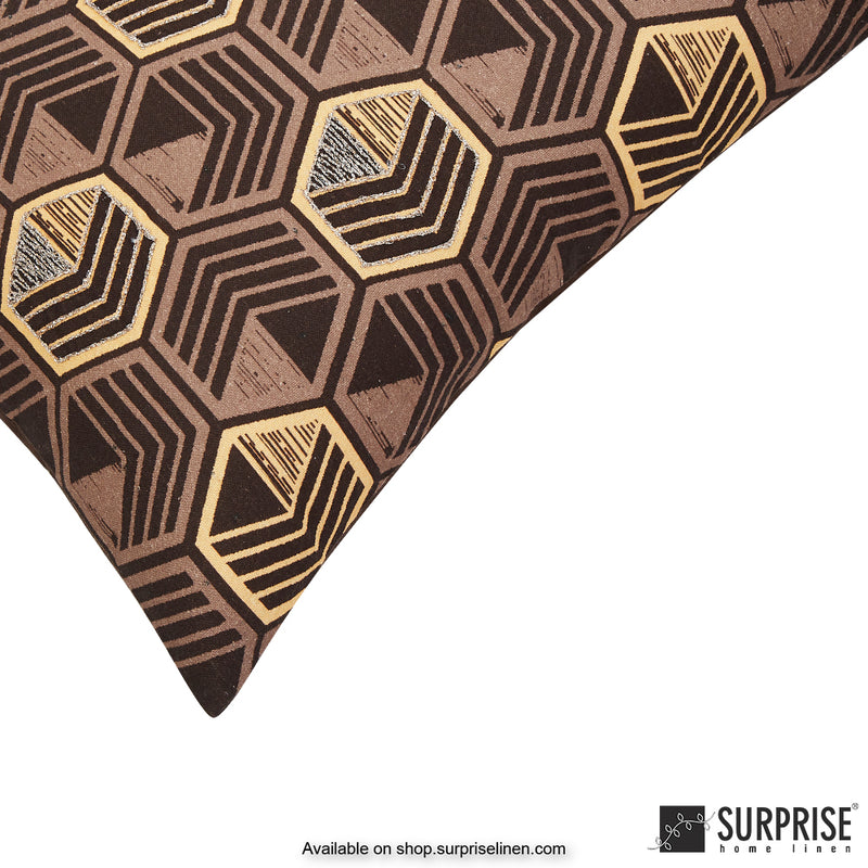 Surprise Home - Maze 45 x 45 cms Designer Cushion Cover (Brown)