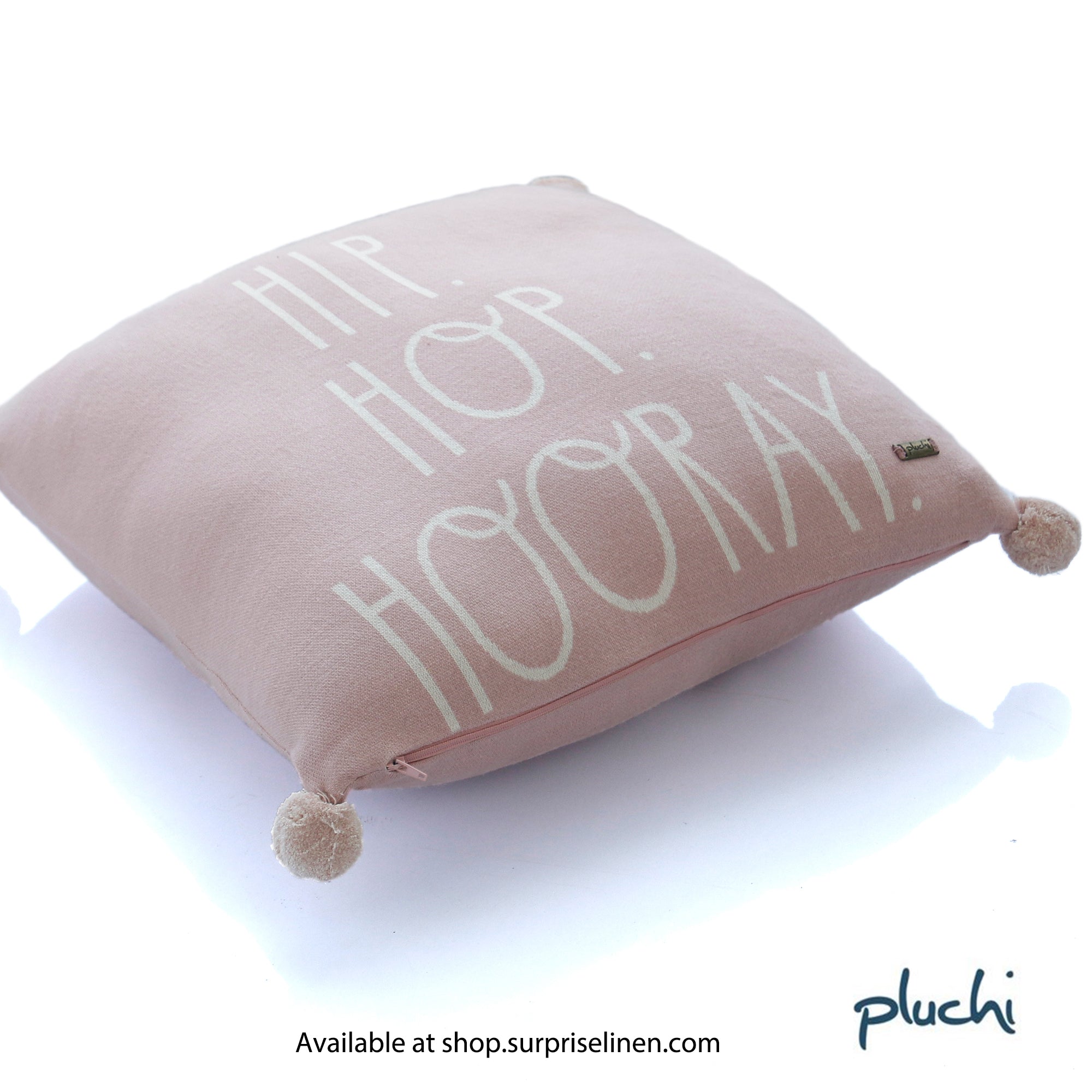 Pluchi - Hip Hop Hooray Cotton Knitted Cushion Cover (Cameo Pink)