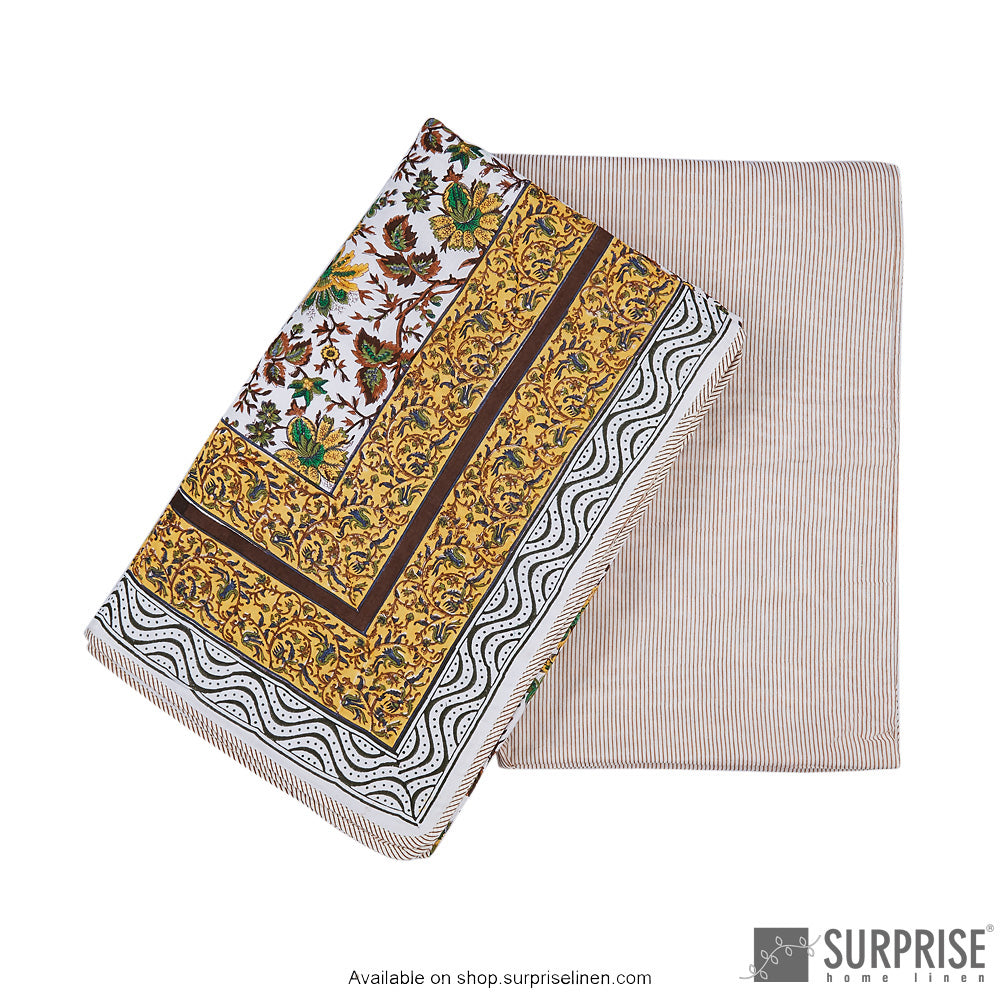 Surprise Home - Mughal Print Dohar (Yellow)