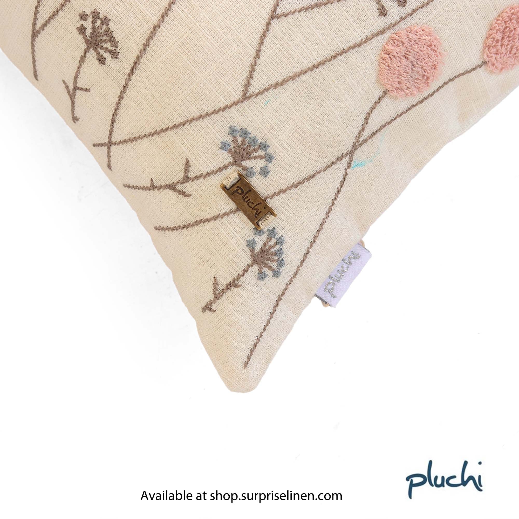 Pluchi - Botanical Cushion Cover (Beige)