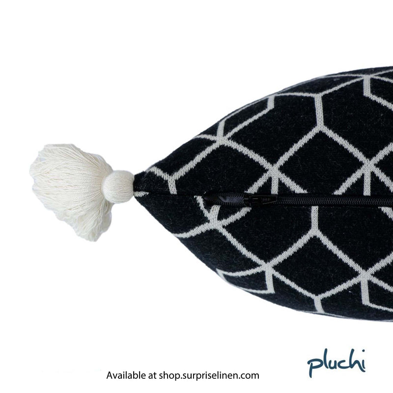 Pluchi - Trellis Cushion Cover (Black & Natural)