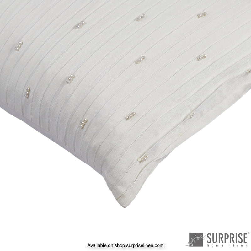 Surprise Home - Pearl Pleats Cushion Cover (White)