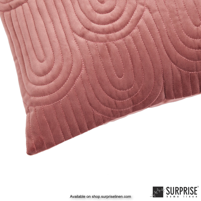 Surprise Home - Velvet Art Deco  60 x 60 cms Designer Cushion Cover (Peach)