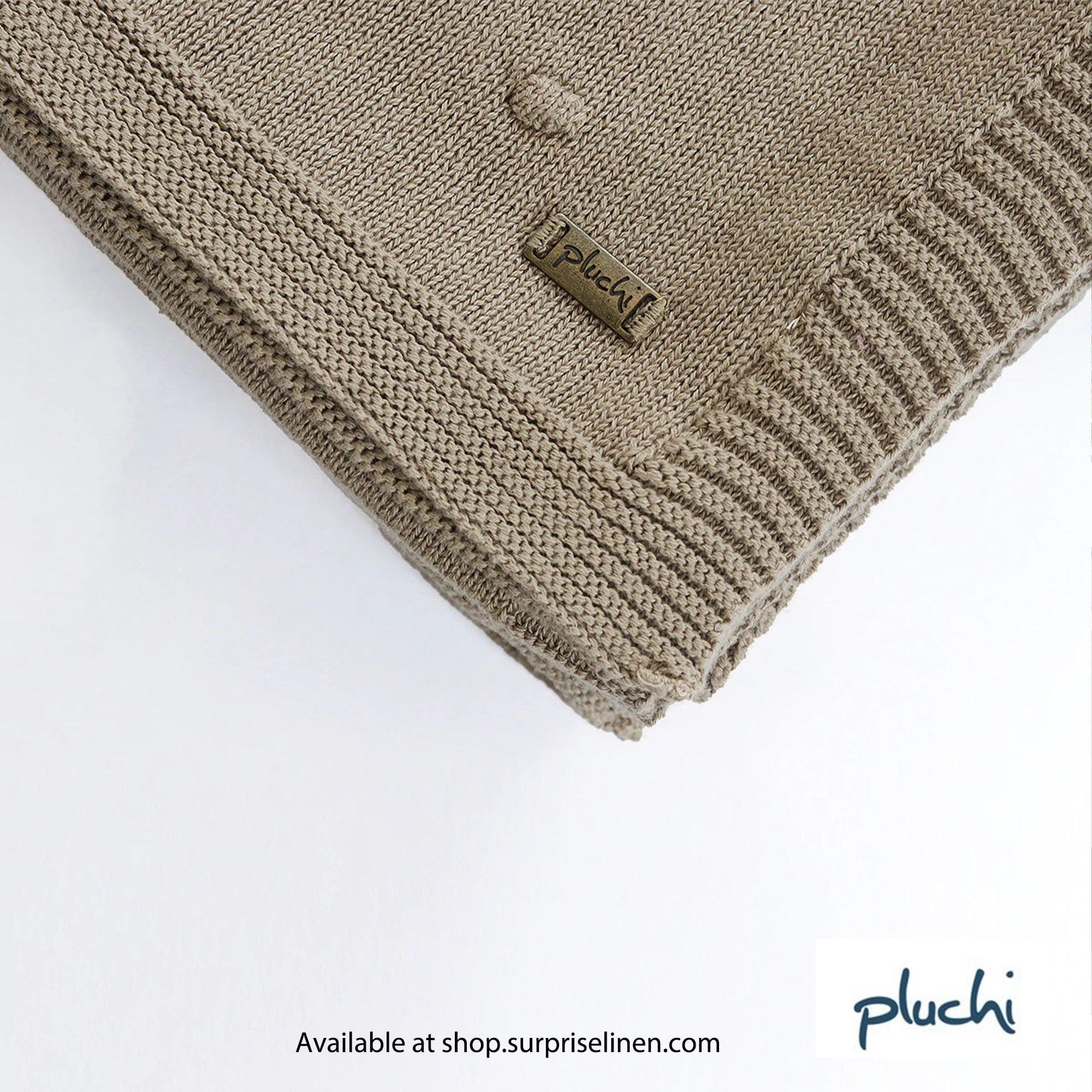 Pluchi - Bubble Pure Cotton Knitted All Season Ac Throw Blanket (Sandy Brown)