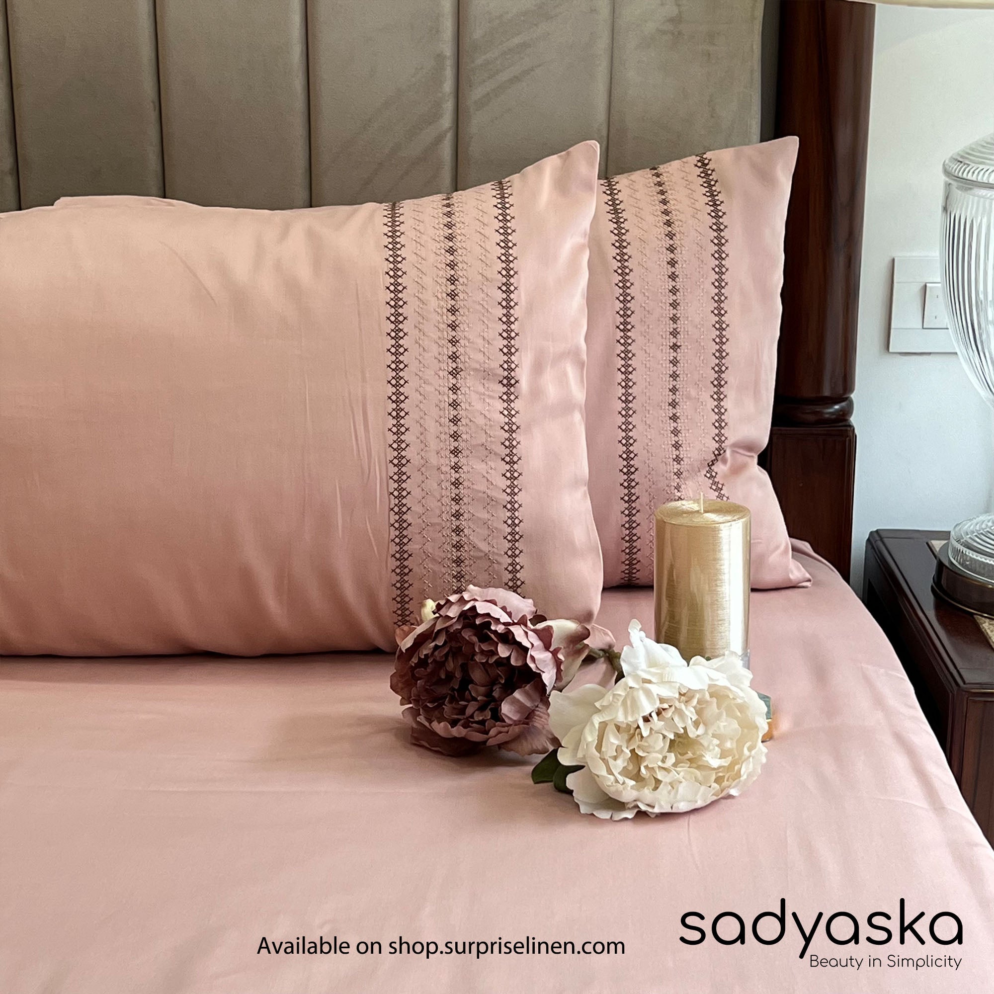 Sadyaska - Dream Collection Pristine Bedsheet Set (Rose)