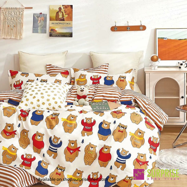 Little Superstars Collection by Surprise Home - Bedsheet Set in Fun Prints for Kids made in Super Soft Skin Friendly 100% Cotton Fabric (Bunny)
