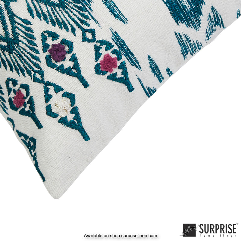 Surprise Home - Ikat 40 x 40 cms Designer Cushion Cover (Green)
