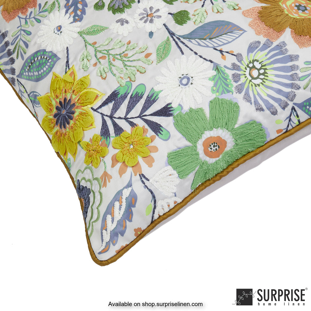 Surprise Home - Sunflower 40 x 40 cms Designer Cushion Cover (Green)