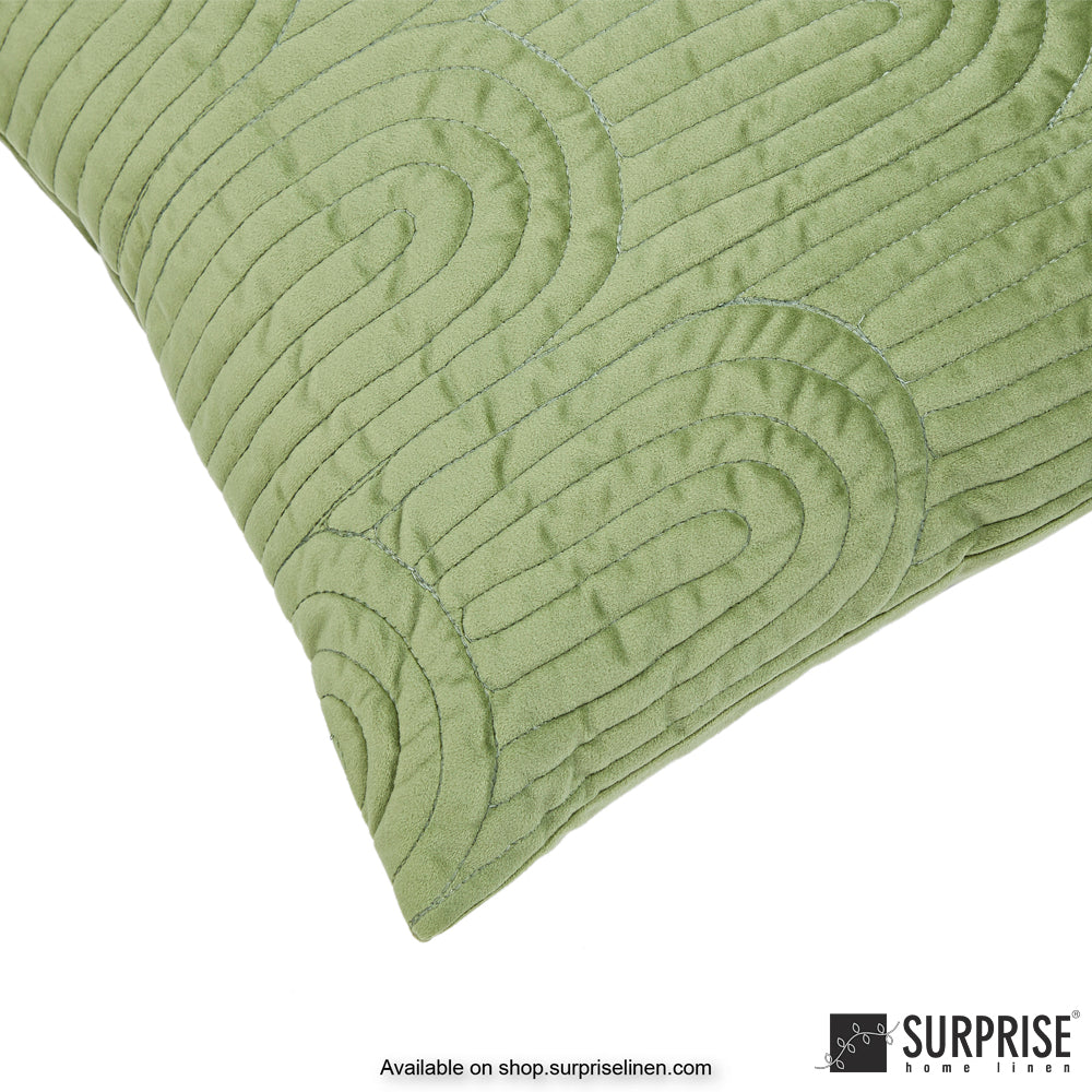 Surprise Home - Velvet Art Deco  40 x 40 cms Designer Cushion Cover (Green)