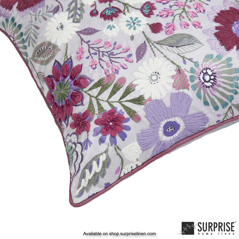 Surprise Home - Sunflower 40 x 40 cms Designer Cushion Cover (Purple)