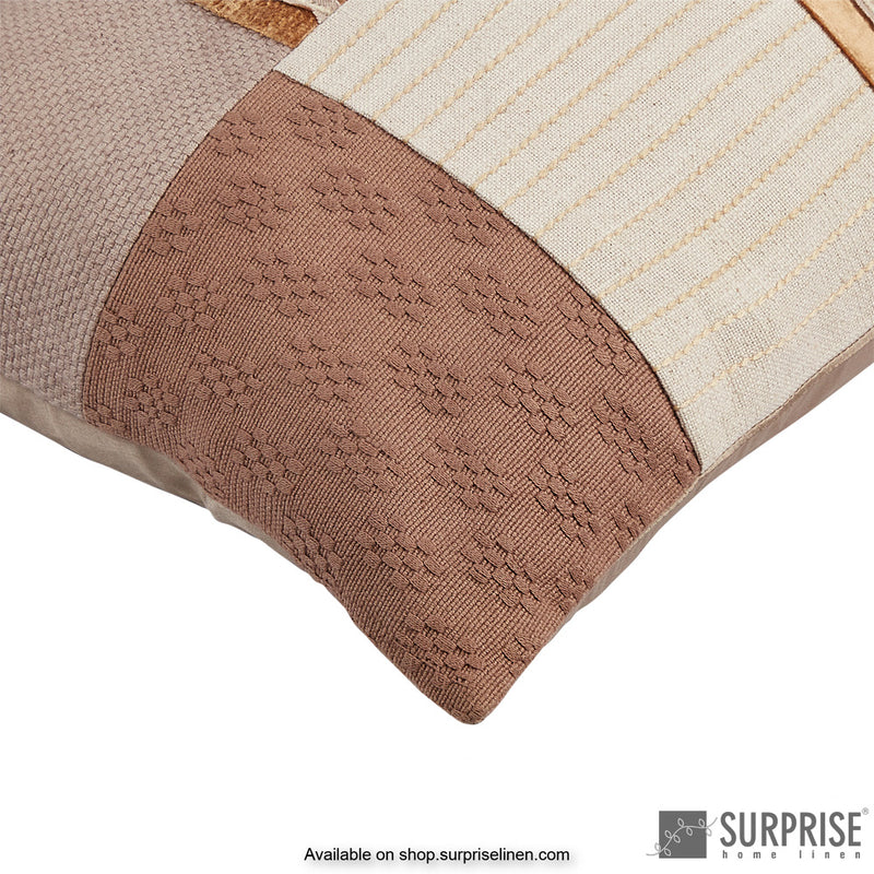Surprise Home - Modern Stripe Cushion Cover (Brown)