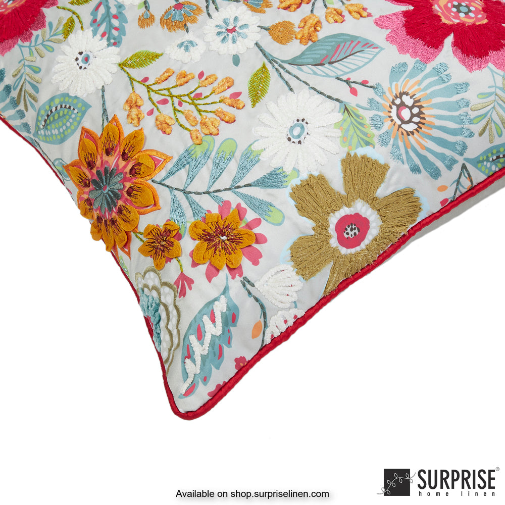 Surprise Home - Sunflower 40 x 40 cms Designer Cushion Cover (Red)