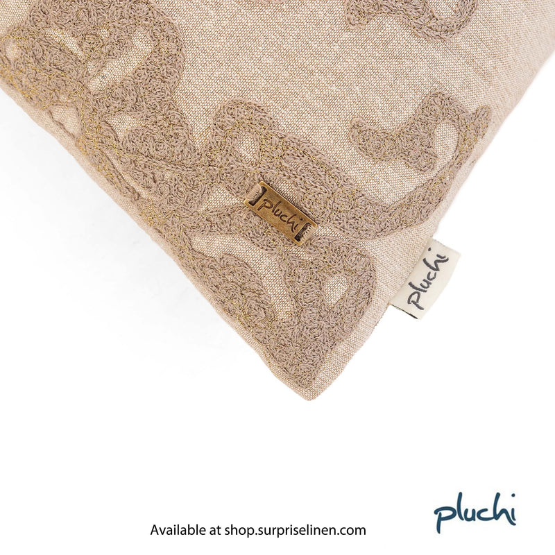Pluchi - Damask Cushion Cover (Beige)