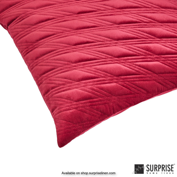 Surprise Home - Velvet Chic 40 x 40 cms Designer Cushion Cover (Red)