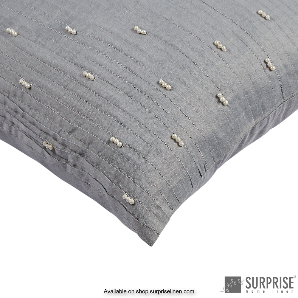 Surprise Home - Pearl Pleats Cushion Cover (Grey)