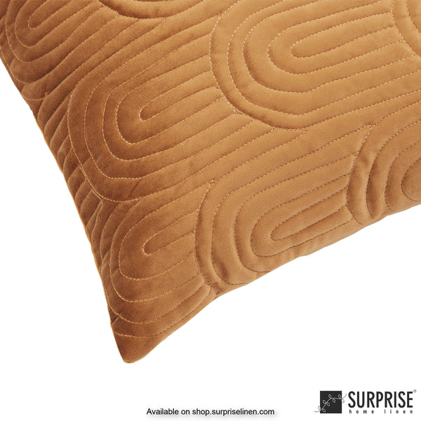 Surprise Home - Velvet Art Deco  40 x 40 cms Designer Cushion Cover (Copper)
