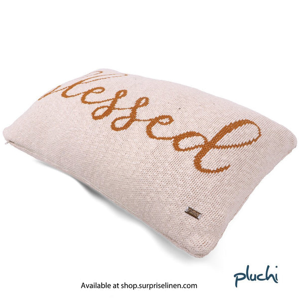 Pluchi - Blessed Cotton Knitted Decorative Cushion Cover (Mustard)