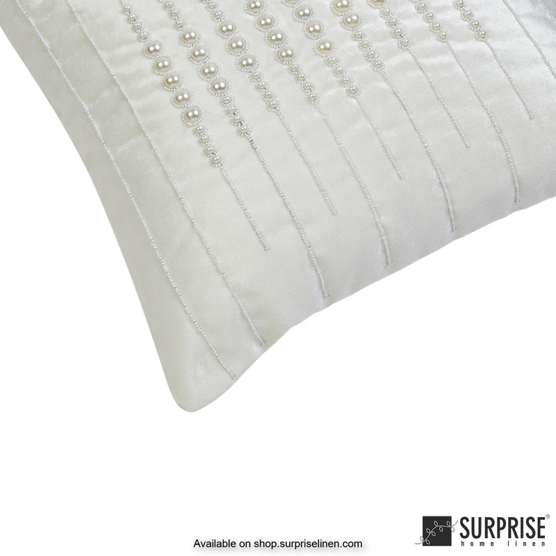 Surprise Home - Pearl Bracelet 40 x 40 cms Designer Cushion Cover (White)