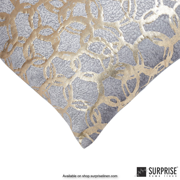 Surprise Home - Foil Circles 40 x 40 cms Designer Cushion Cover (Grey)