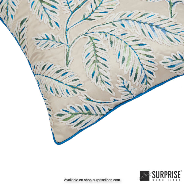 Surprise Home - Summer Leaf 40 x 40 cms Designer Cushion Cover (Beige)