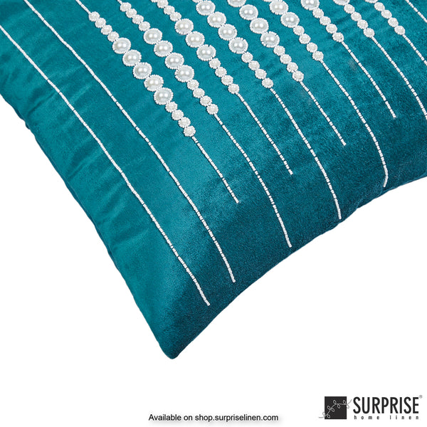 Surprise Home - Pearl Bracelet 40 x 40 cms Designer Cushion Cover (Blue)