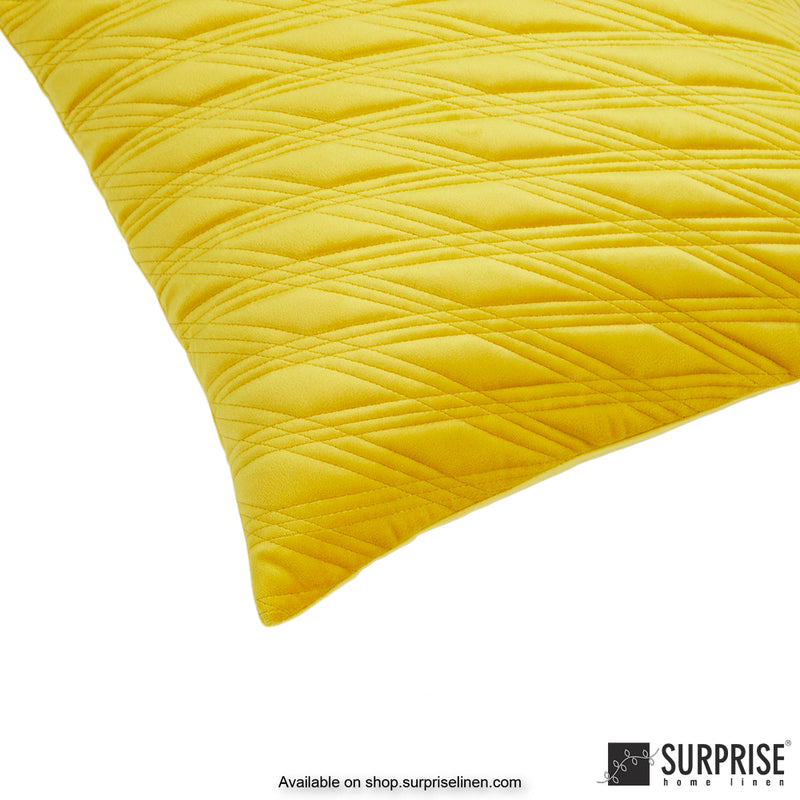 Surprise Home - Velvet Chic 40 x 40 cms Designer Cushion Cover (Yellow)