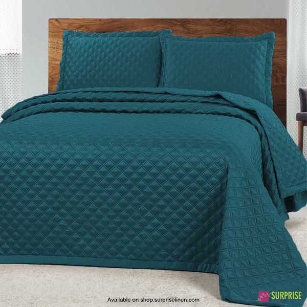 Surprise Home - Luxe 3 Pcs Quilted Bed Cover Set (Cosmic Teal)