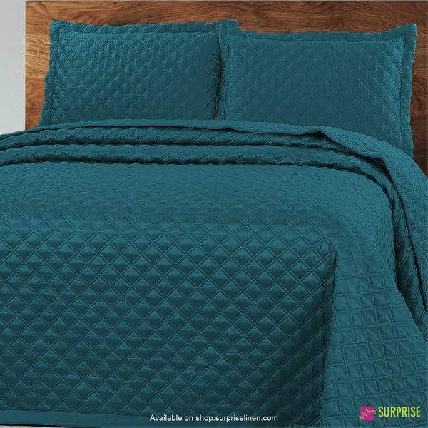 Surprise Home - Luxe 3 Pcs Quilted Bed Cover Set (Cosmic Teal)