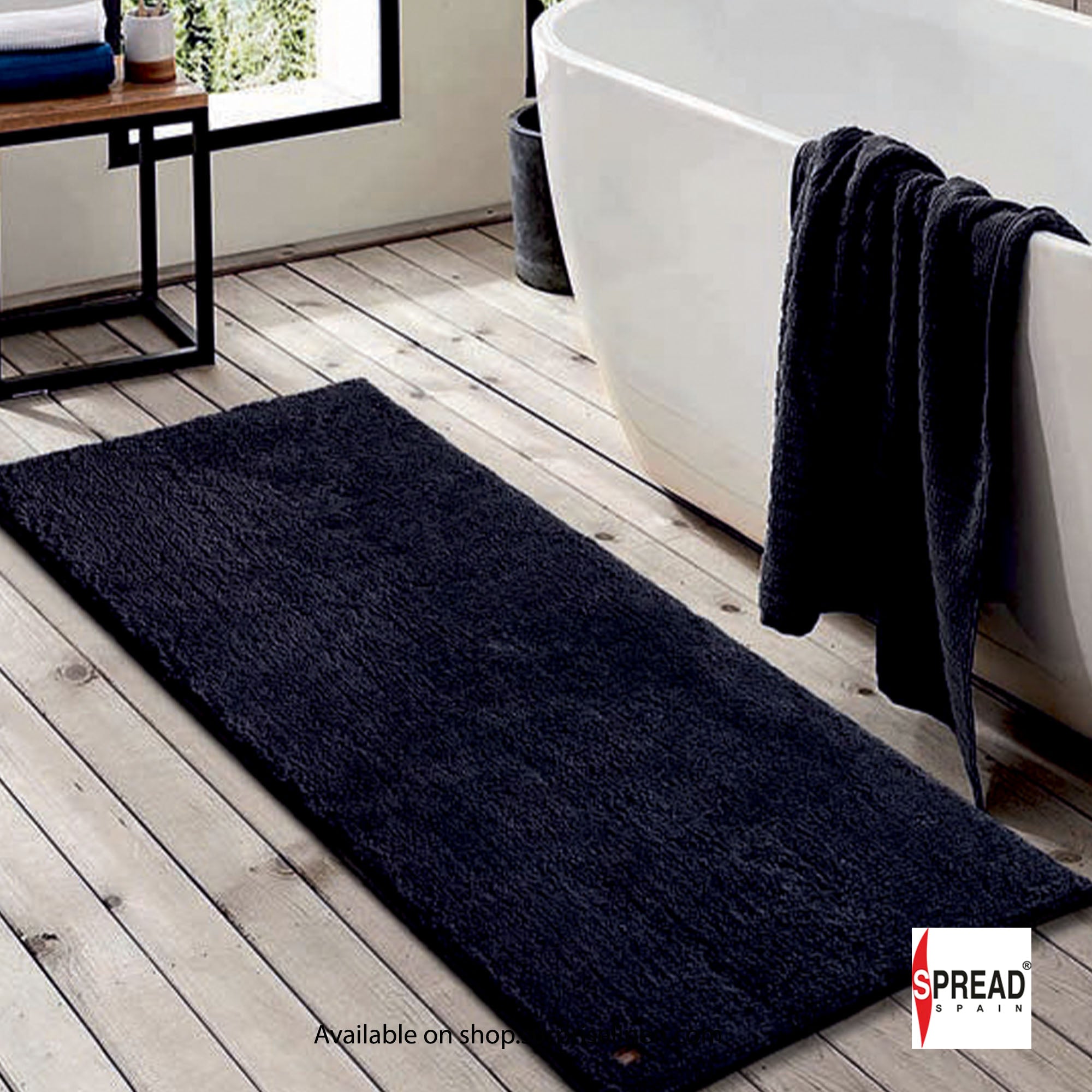 Spread Spain - Bamboo Cotton Fibre Bath Mat (Black)