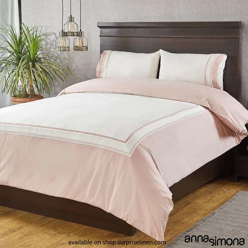 Anna Simona - Scarlet 4 Pcs Fine Cotton Satin Duvet Ensemble (Flamingo)