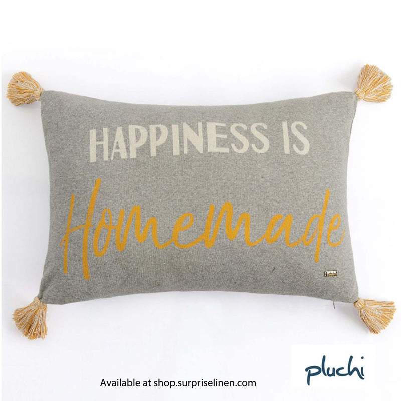 Pluchi - Happiness is Homemade Cushion Cover (Grey)