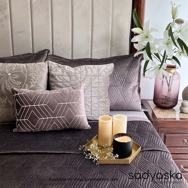 Sadyaska - Velvet Collection Ridge Bed Cover Set (Mouse)