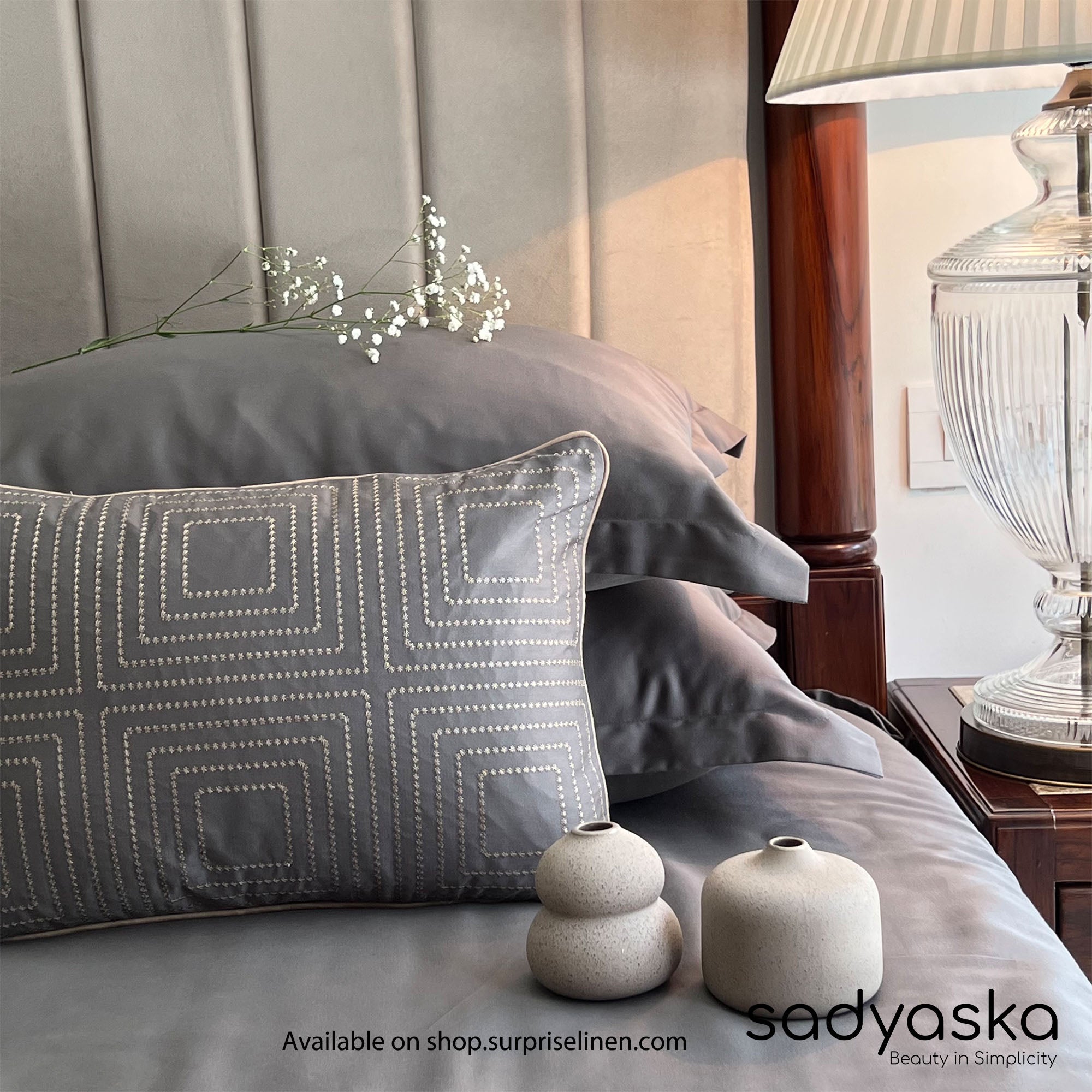 Sadyaska - Treasure Collection Cubicle Bedsheet Set (Elephant Grey)