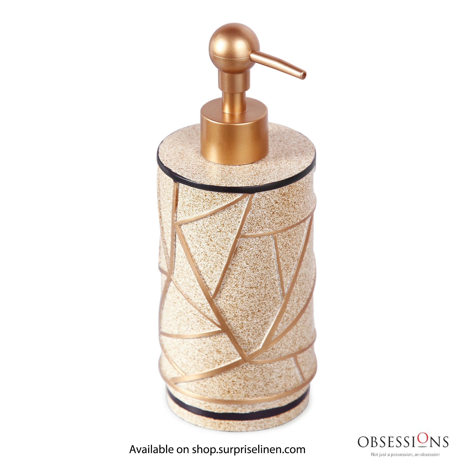 Obsessions - Alvina Collection Luxury Bathroom Accessory Set (Beige Gold)