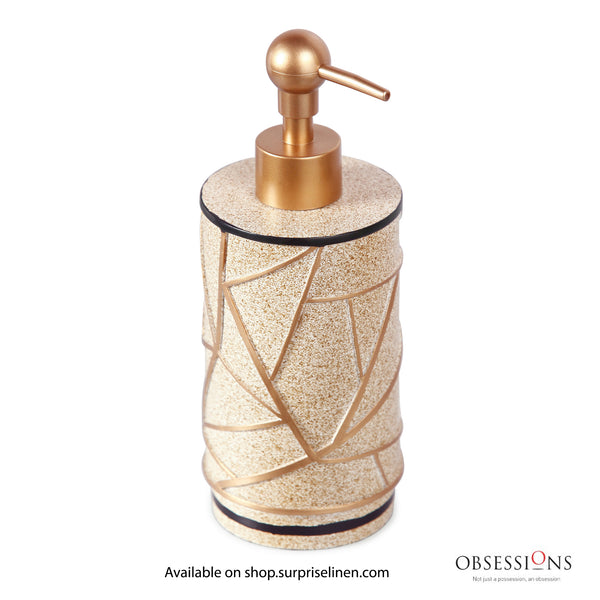 Obsessions - Alvina Collection Luxury Bathroom Accessory Set (Beige Gold)