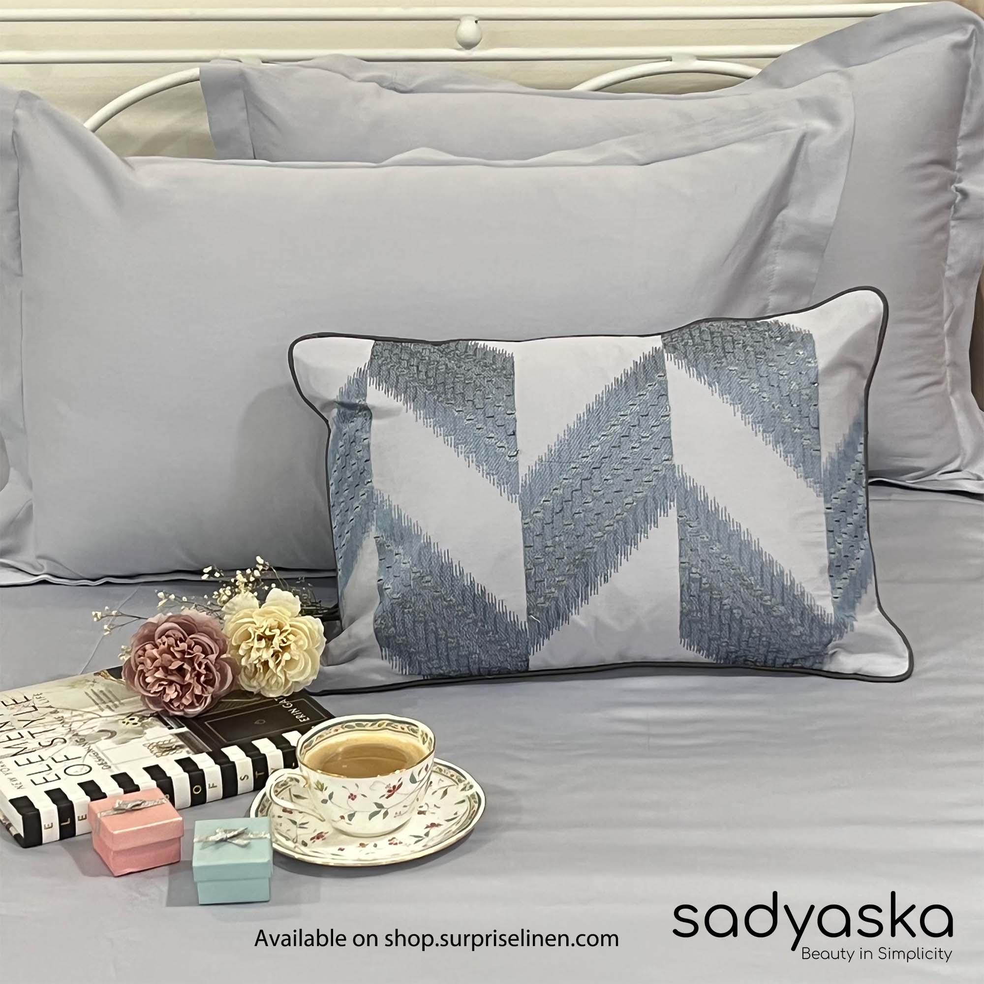 Sadyaska - Treasure Collection Stacy Bedsheet Set (Smoke Blue)