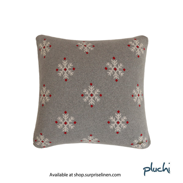 Pluchi - Noellaa Cotton Knitted Decorative Cushion Cover (Light Grey)