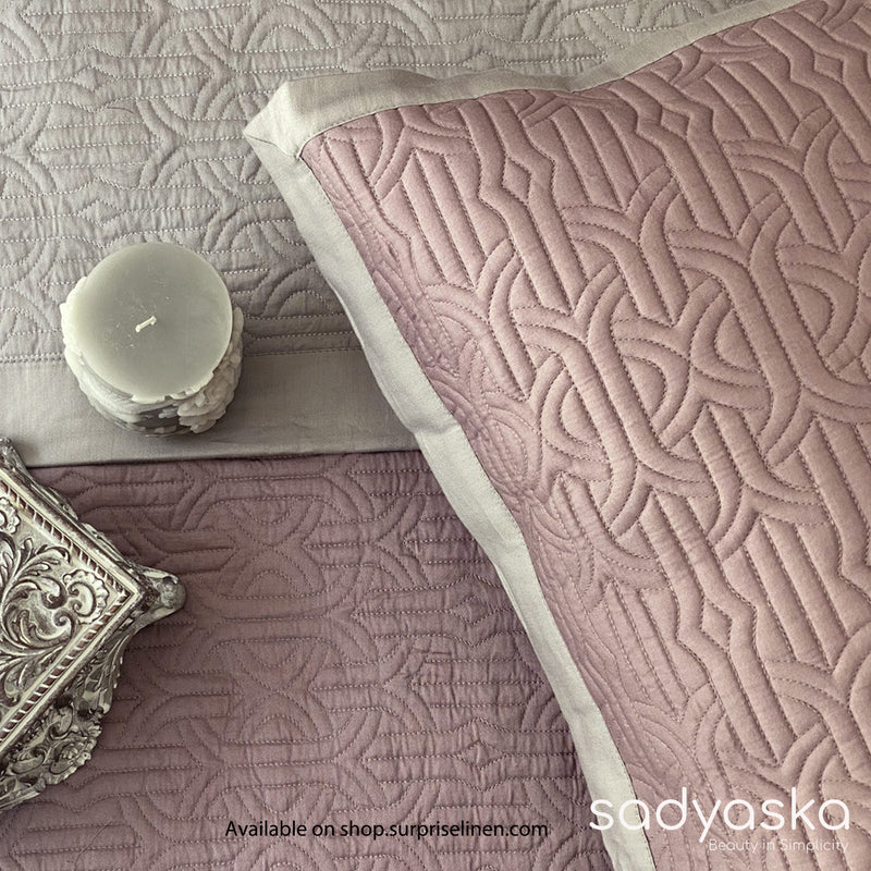 Sadyaska - Connoisseurs Collection Moderne Bed Cover Set (Rose and Sandstone Grey)