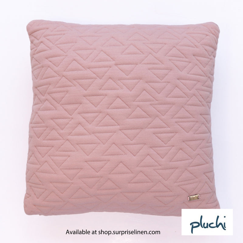 Pluchi - Totit 100% Cotton Knitted Quilted Cushion Cover (Cameo Pink )
