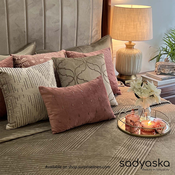 Sadyaska - Velvet Collection Regal Bed Cover Set (Rose Gold)
