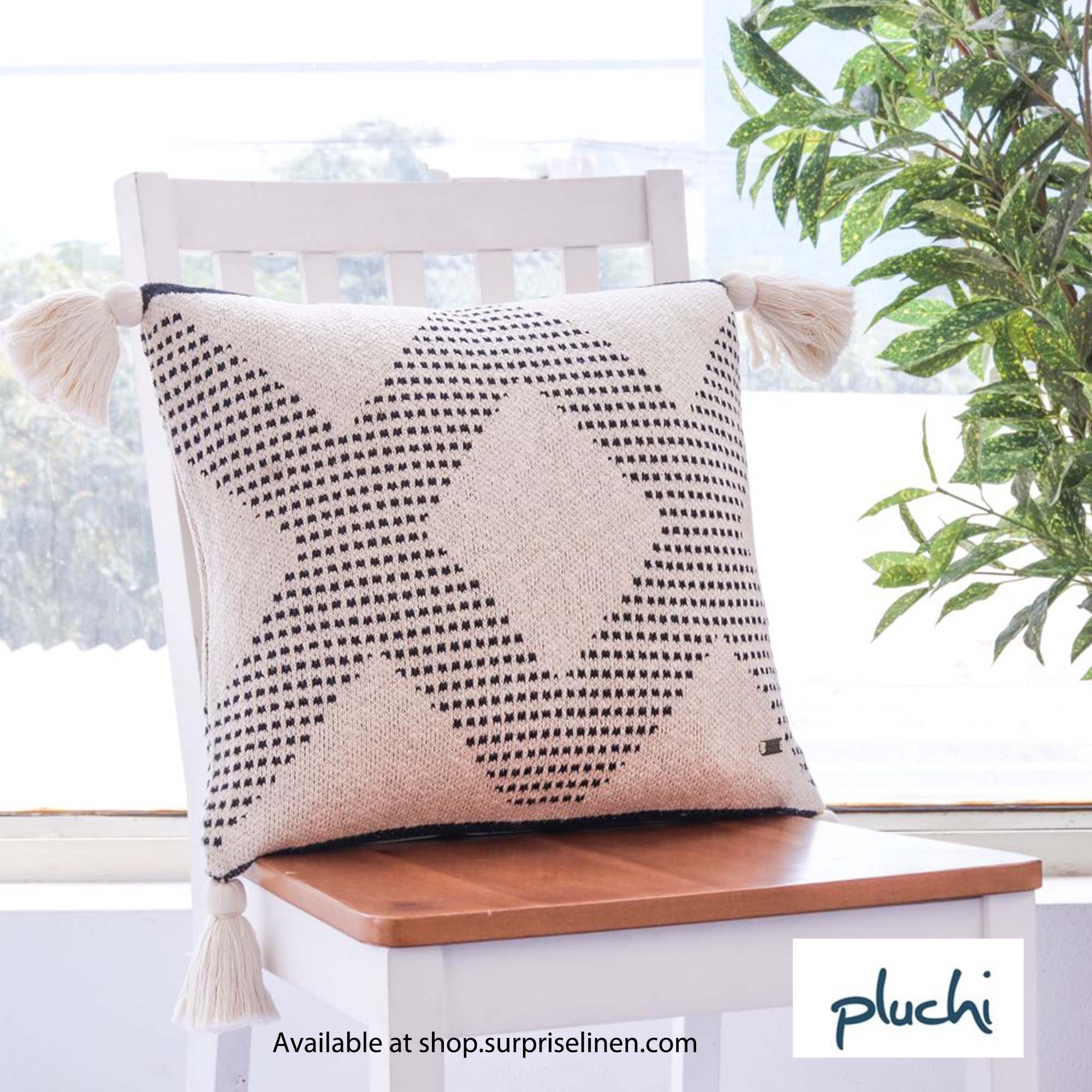 Pluchi - Diamond Check Cushion Cover (Beige)