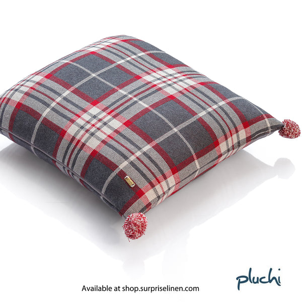 Pluchi - Tartan Plaid Cotton Knitted Decorative Cushion Cover (Multicolor)